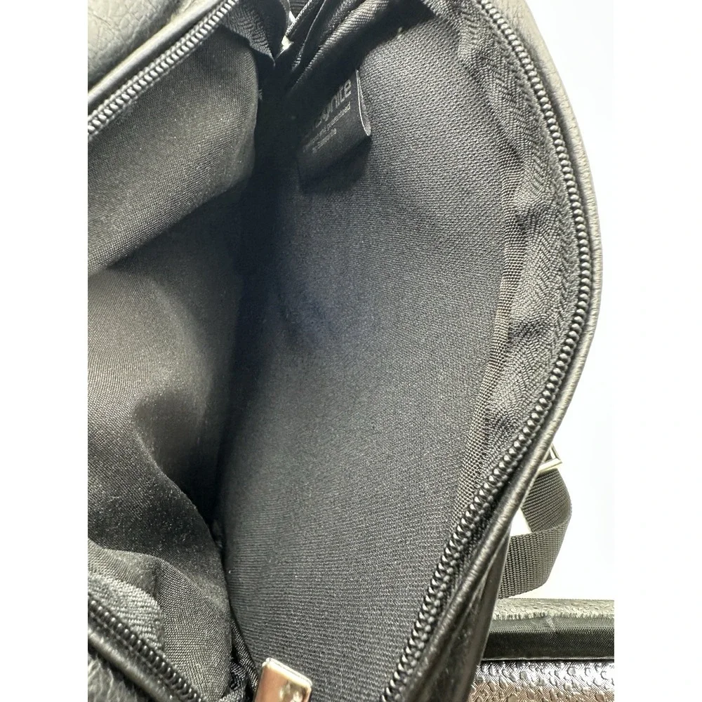 Samsonite Arne Black Faux Leather Crossbody Shoulder Bag Travel Organizer NWT